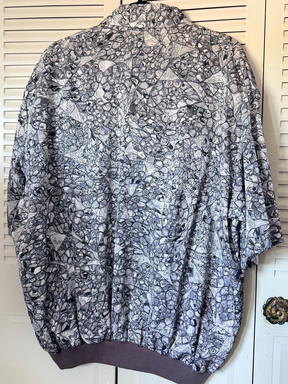 Alan Stuart Black & White Abstract Short Sleeve Half Button-Front Shirt size XL - Picture 9 of 10
